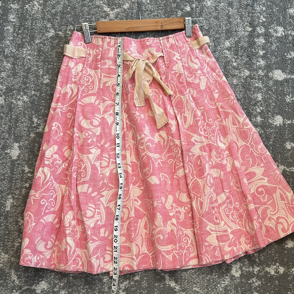 Elie Tahari Pink and white pleated skirt - Picture 14 of 16